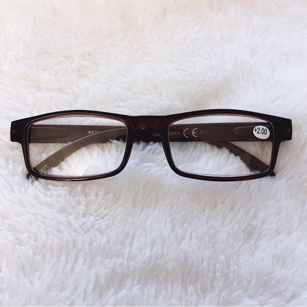 Rory Brown Rectangular Reader Glasses
